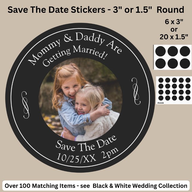 Your Kids Photo Mom Dad Getting Married   Classic Round Sticker (Creator Uploaded)