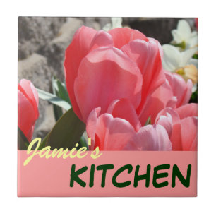 Your Kitchen Counter Table Ceramic Tiles Tulips