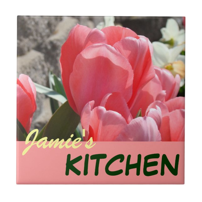 Your Kitchen Counter Table Ceramic Tiles Tulips (Front)