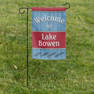 Your Lake & Family Names Personalized Garden Flag