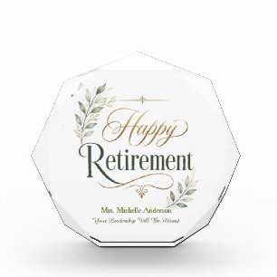 Your Leadership Will Be Missed Personalized Name Acrylic Award