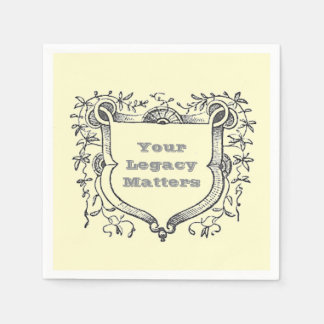 Your Legacy Matters Medieval Shield Retirement Napkins