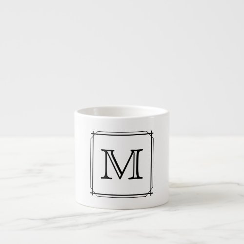 Your Letter Black and White Monogram Espresso Cup