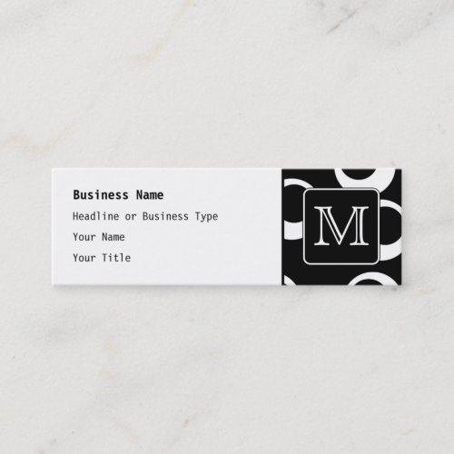 Your Letter. Black and White Monogram. Fun Pattern Business Cards