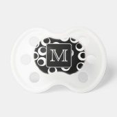 Your Letter. Black and White Monogram. Fun Pattern Pacifier (Front)