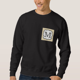 Your Letter. Custom Monogram. Beige Polka Dot. Sweatshirt