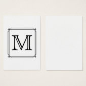 Your Letter. Custom Monogram. Black and White (Front & Back)