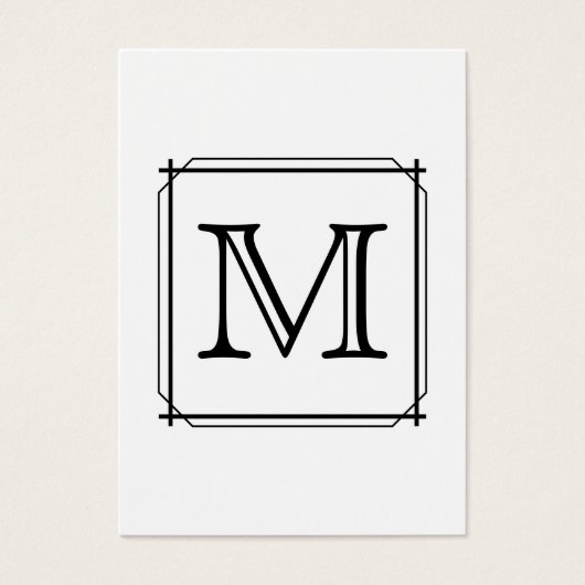 Your Letter. Custom Monogram. Black and White (Front)