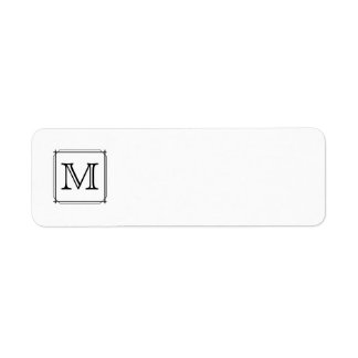 Your Letter. Custom Monogram. Black and White Label
