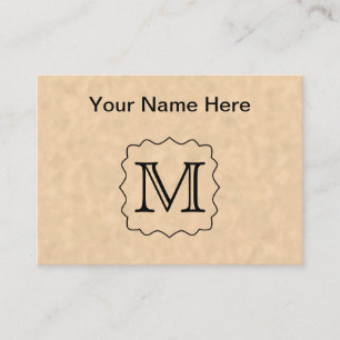 Your Letter. Custom Monogram. Black & Parchment Business Card