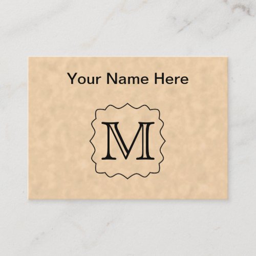 Your Letter. Custom Monogram. Black &amp; Parchment Business Card Templates