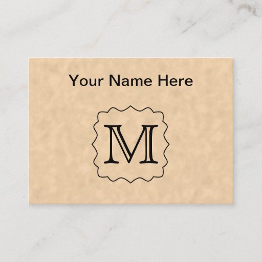 Customizable Your Letter. Custom Monogram. Black &amp; Parchment Business Card Templates