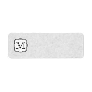 Your Letter. Custom Monogram. Gray, Black & White Label