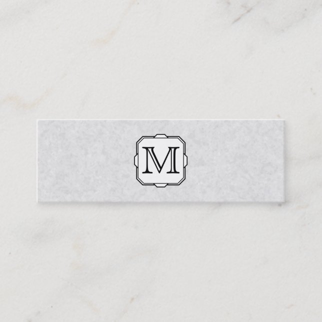 Your Letter. Custom Monogram. Gray, Black & White Mini Business Card (Front)