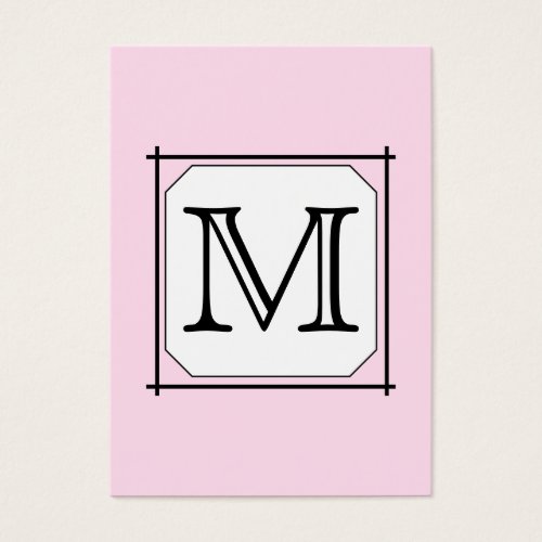 Your Letter. Custom Monogram. Pink Black White Business Card