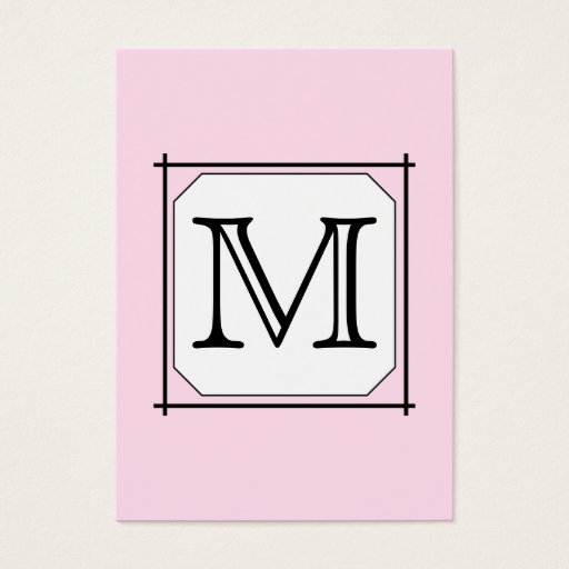 Customizable Your Letter. Custom Monogram. Pink Black White Business Card