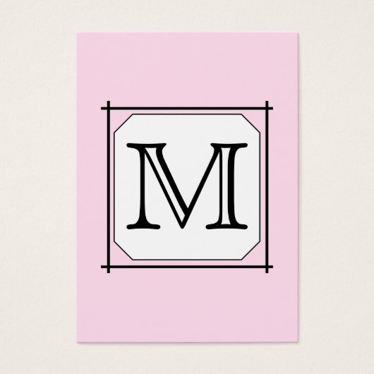 Your Letter. Custom Monogram. Pink Black White (Front)