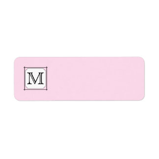Your Letter. Custom Monogram. Pink Black White Label