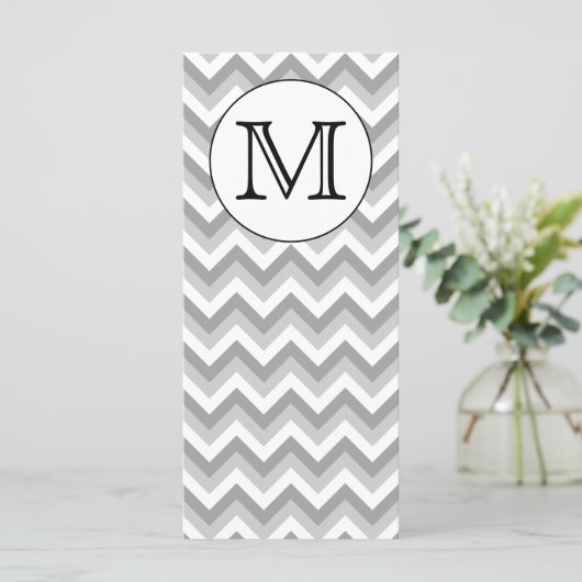 Your Letter. Gray Zigzag Pattern Monogram. (Standing Front)