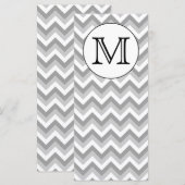 Your Letter. Gray Zigzag Pattern Monogram. (Front/Back)