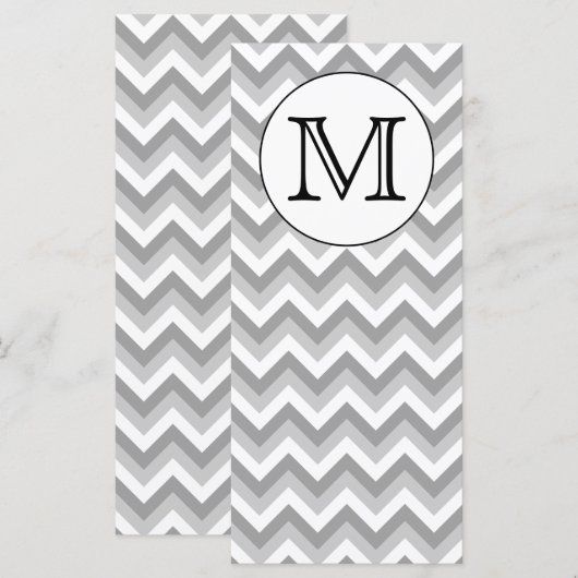 Your Letter. Gray Zigzag Pattern Monogram. (Front/Back)