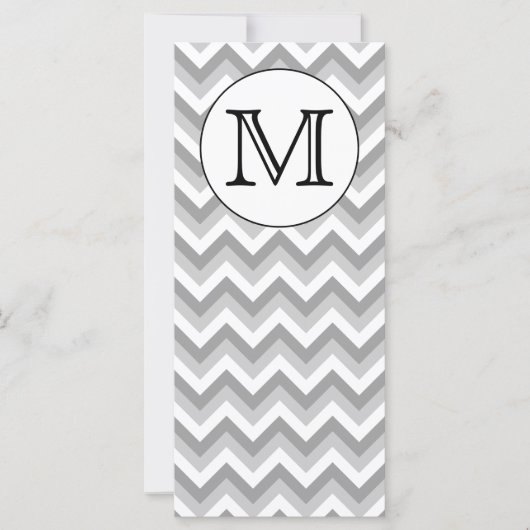 Your Letter. Gray Zigzag Pattern Monogram. (Front)