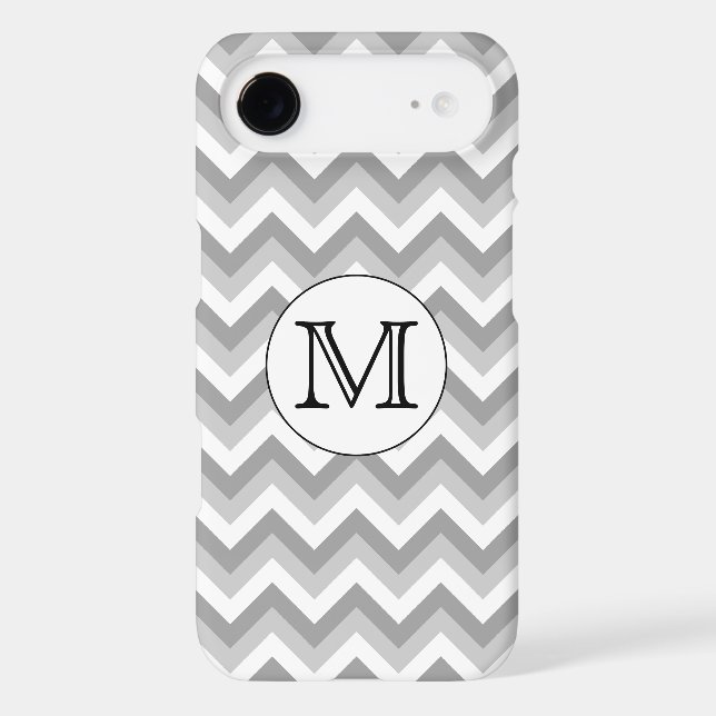 Your Letter. Gray Zigzag Pattern Monogram. Case-Mate iPhone Case (Back)
