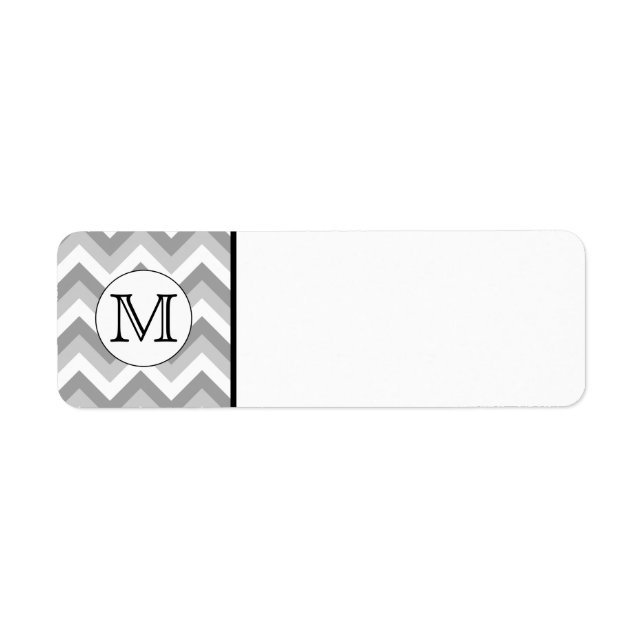 Your Letter. Gray Zigzag Pattern Monogram. Label (Front)