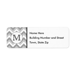Your Letter. Gray Zigzag Pattern Monogram. Label
