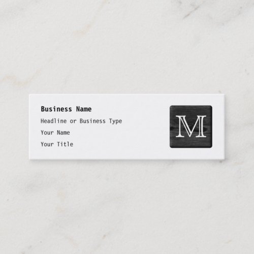Your Letter Monogram. Picture of Black Wood. Business Card Templates