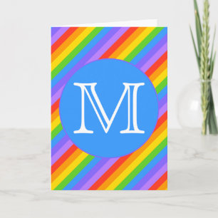 Your Letter, Rainbow Stripes Monogram. Note Card