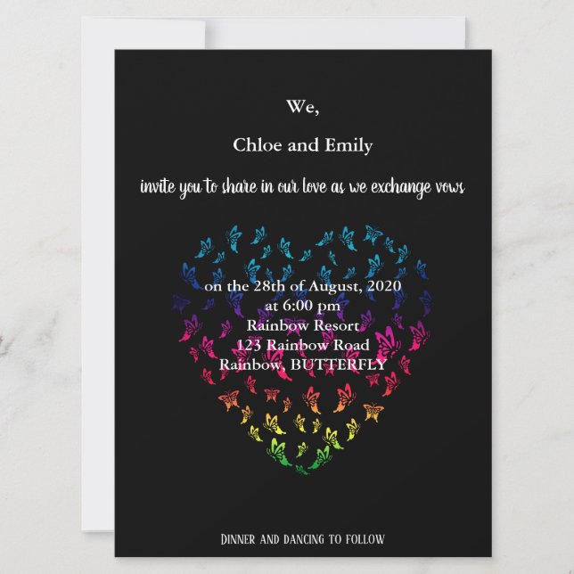 Your LGBTQ Wedding Invitation Card (Front)