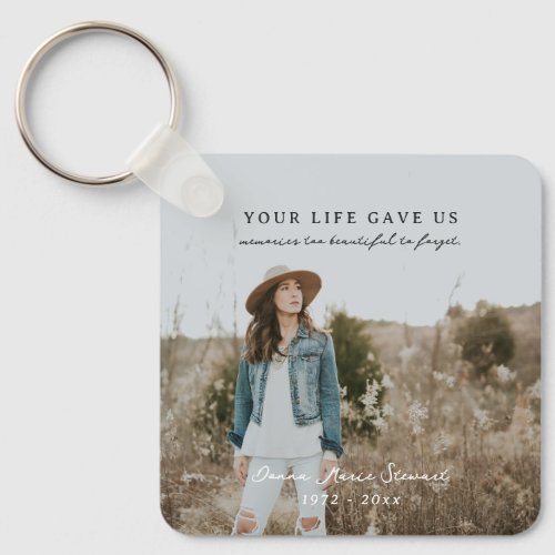 Your Life Gave Us  Photo Memorial Keychain