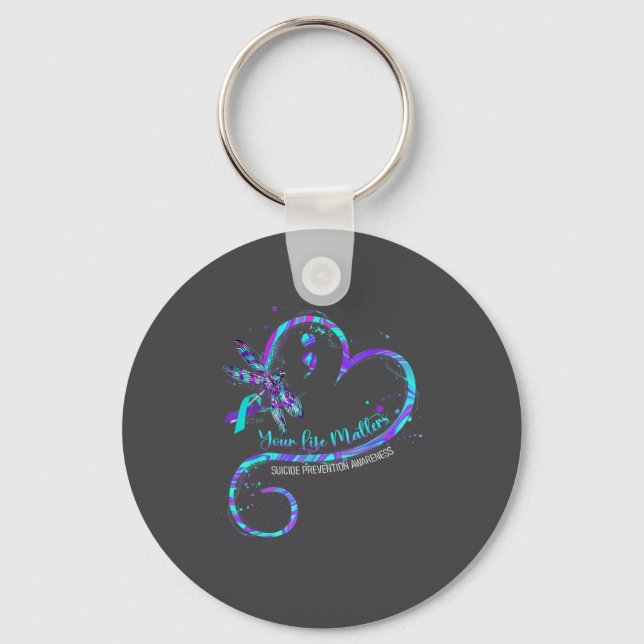 Your Life S Suicide Prevention Awareness Dragonfly Keychain (Front)