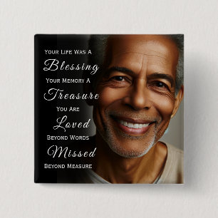 Your Life was a Blessing Photo Memorial Button