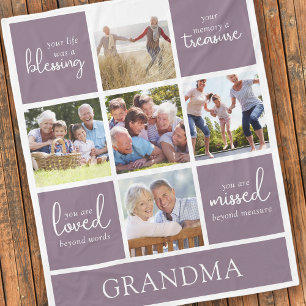 Your Life was a Blessing Photo Memorial Fleece Blanket