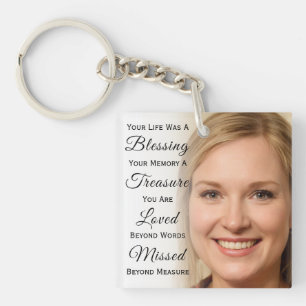 Your Life was a Blessing Photo Memorial Keychain