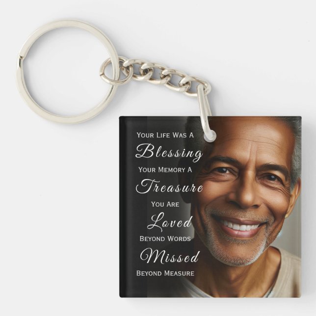 Your Life was a Blessing Photo Memorial Keychain (Front)
