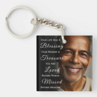 Your Life was a Blessing Photo Memorial Keychain