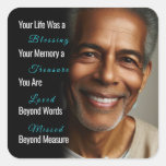 Your Life was a Blessing Photo Memorial Square Sticker
