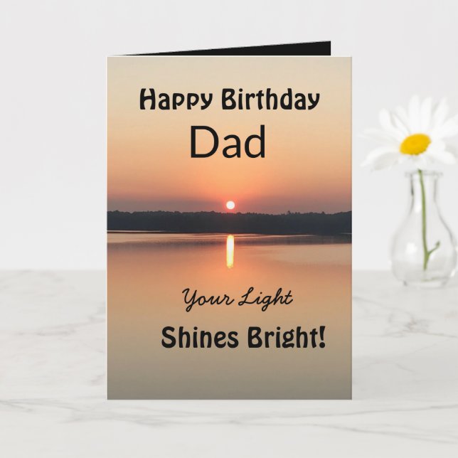 Your Light Shines Bright Dad Birthday Card (Small Plant)