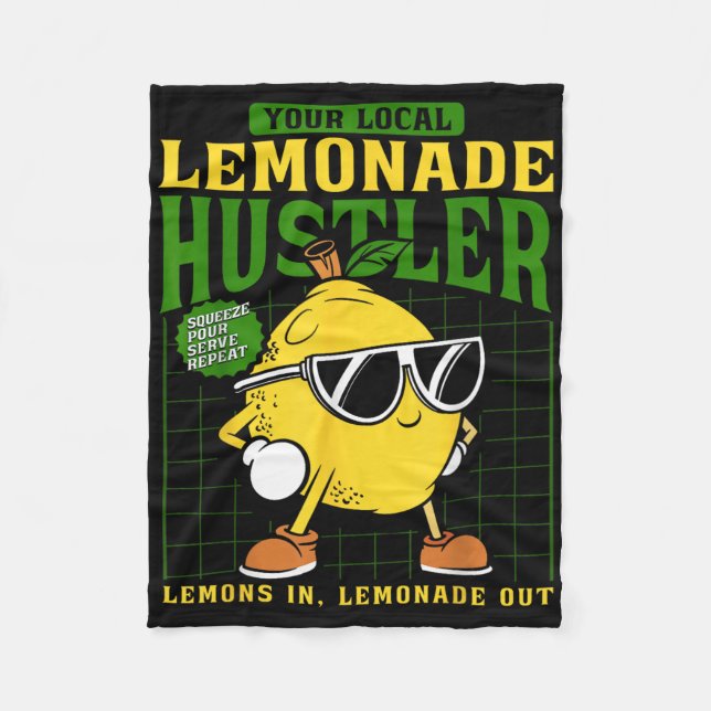 Your Local Lemonade Hustler Funny Lemon Stand Boss Fleece Blanket (Front)