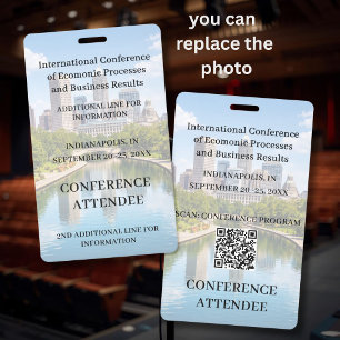 Your Location Photo Conference Attendee  Badge
