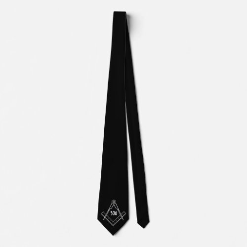 Your Lodge Number Square and Compass Necktie