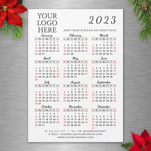 Your Logo 2023 Business Calendar Magnet