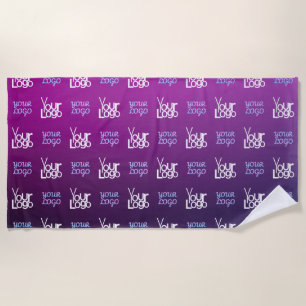 Your Logo 2 Uploaded Images or Business Logos Beach Towel