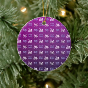 Your Logo 2 Uploaded Images or Business Logos Ceramic Ornament