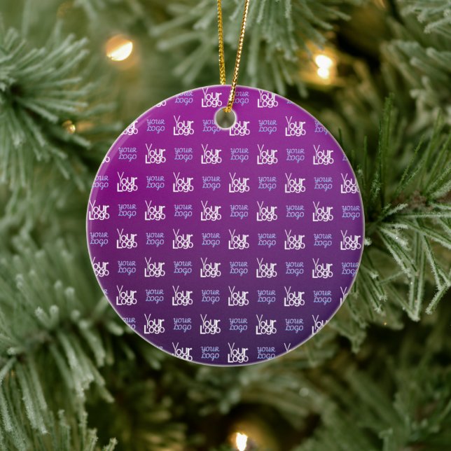 Your Logo | 2 Uploaded Images or Business Logos  Ceramic Ornament (Tree)
