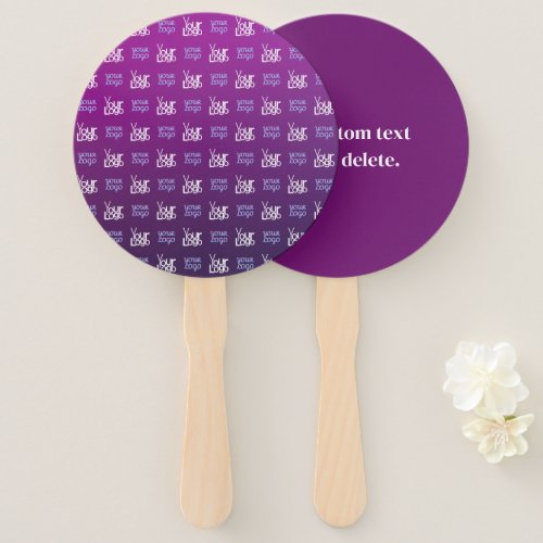 Your Logo  2 Uploaded Images or Business Logos  Hand Fan