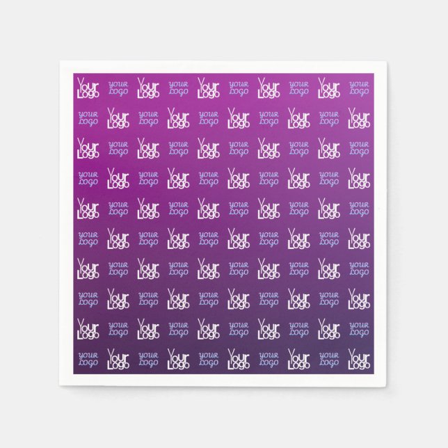 Your Logo | 2 Uploaded Images or Business Logos  Napkins (Front)